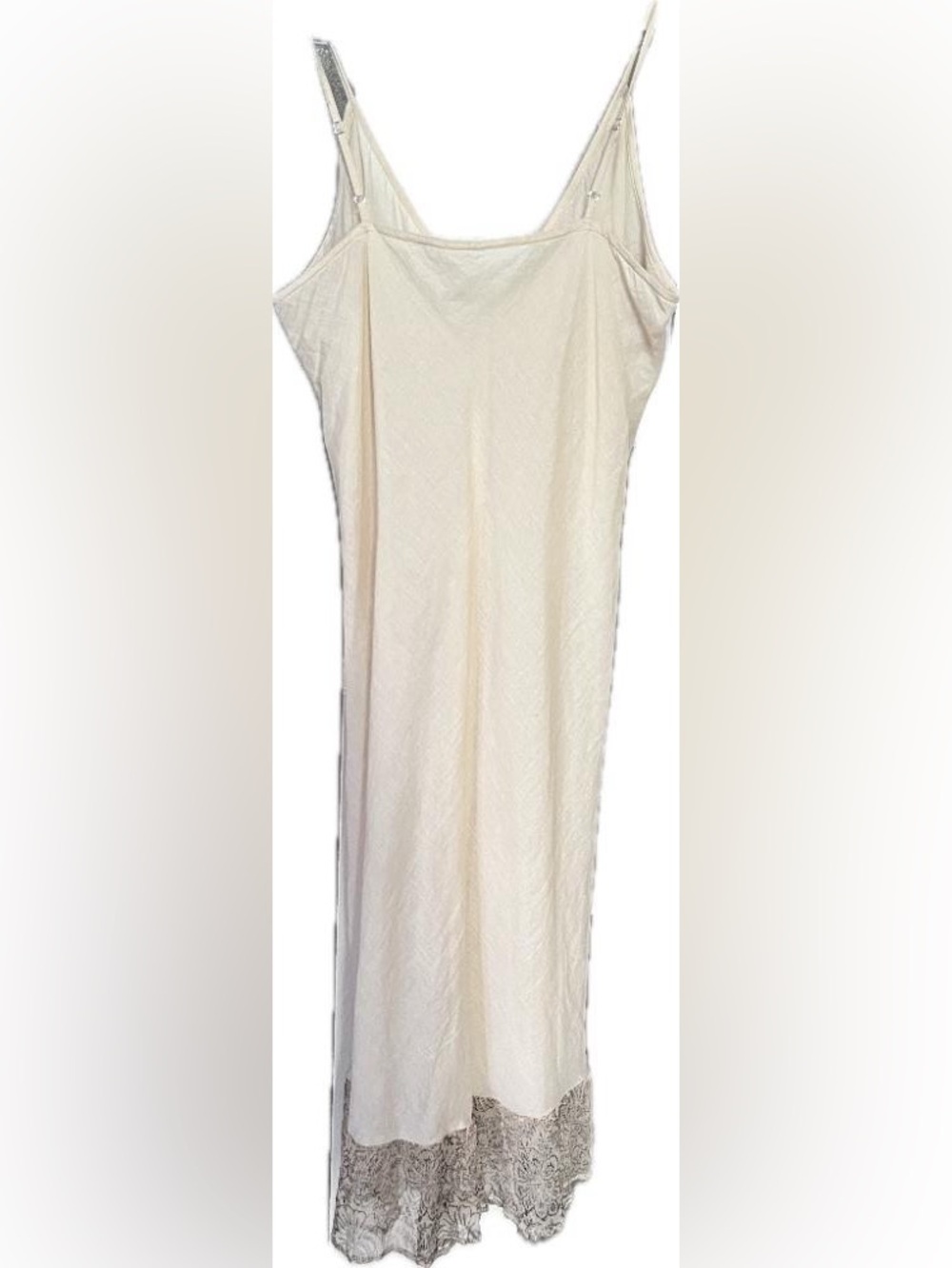 Vintage inspired Elegant Cream Lace-Hem Maxi Slip